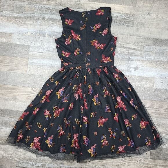 NWOT Modcloth Delightful Sight Black Floral Dress - Picture 3 of 8